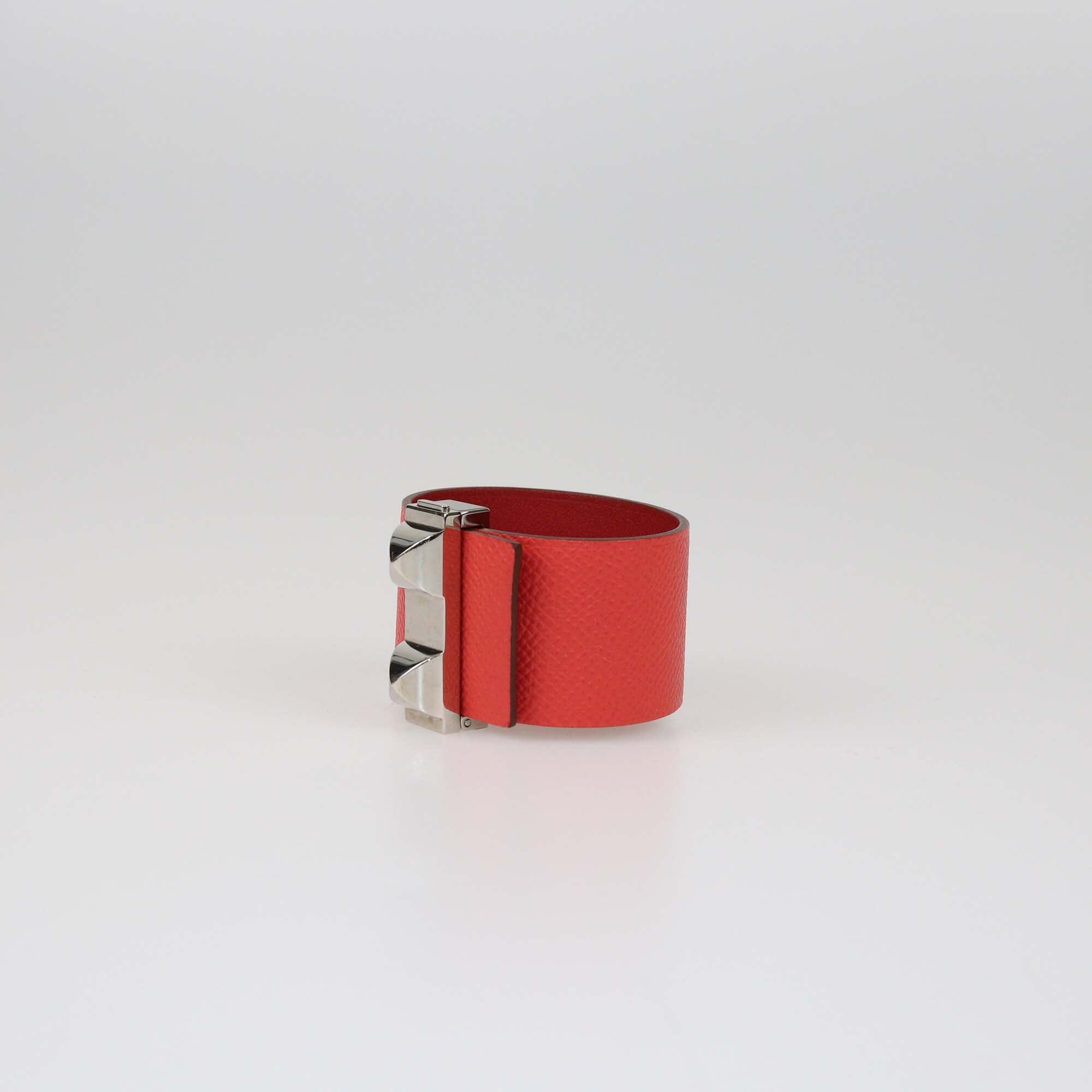 Hermes Rose Jaipur Epsom Imprevisible Reversible PM Bracelet Womens Hermes 