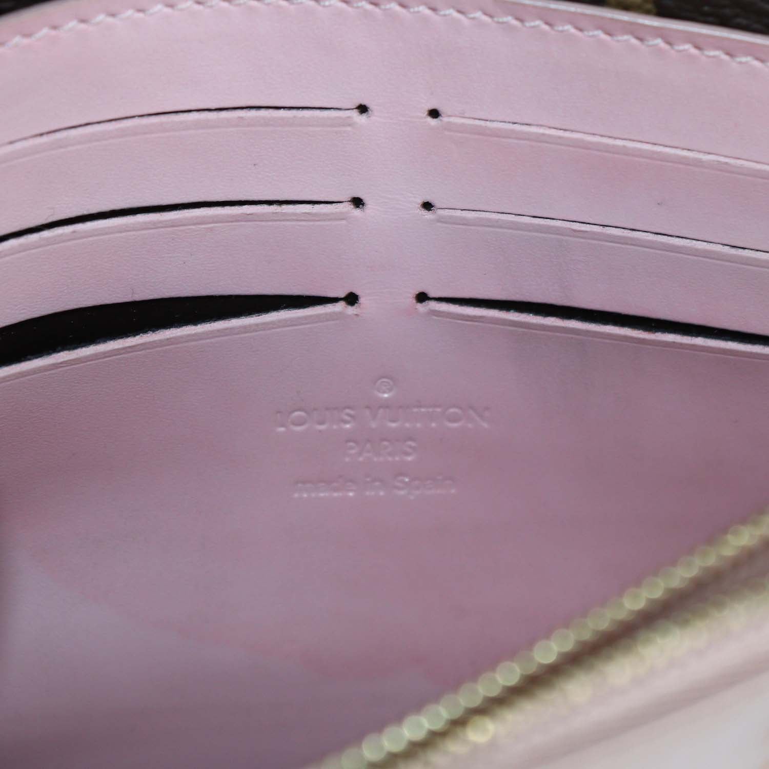 Louis Vuitton Rose Ballerine Vernis Cherrywood Wallet On Chain