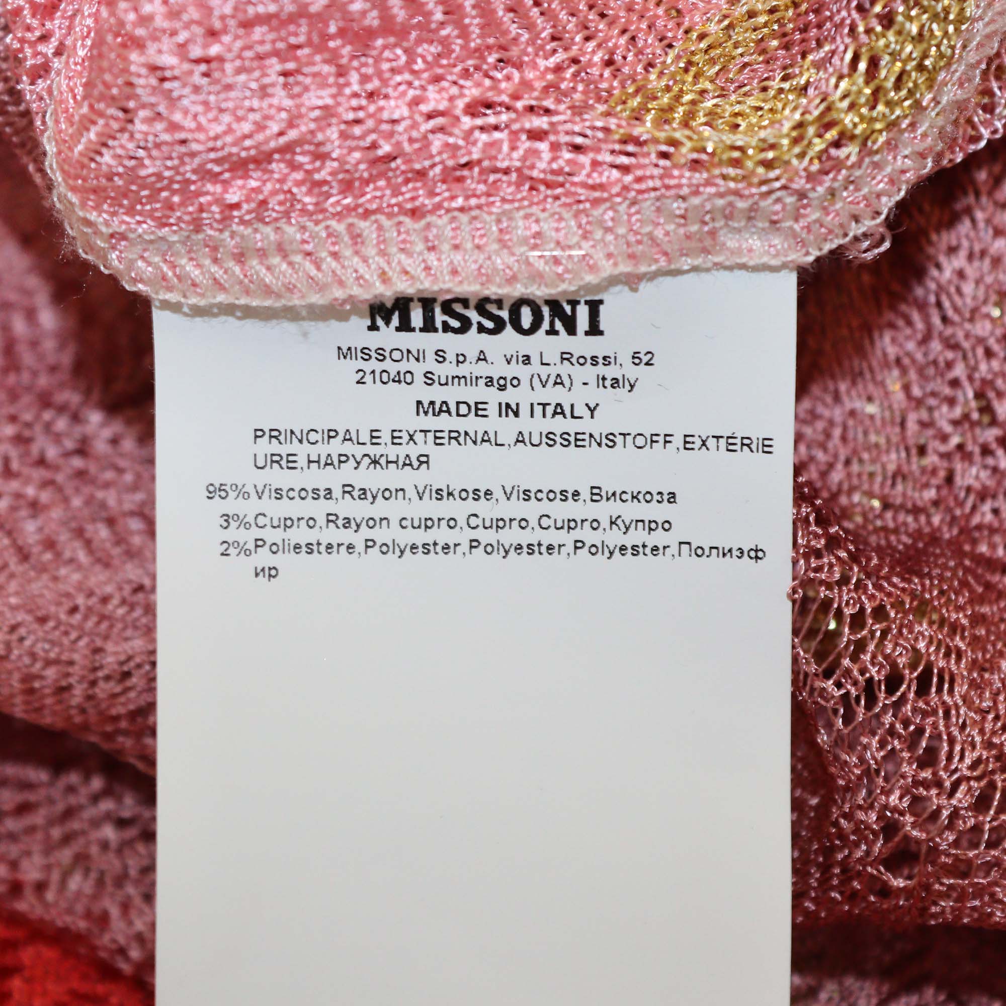 Missoni Mare Multicolor Viscose Crochet Short Sleeve Dress