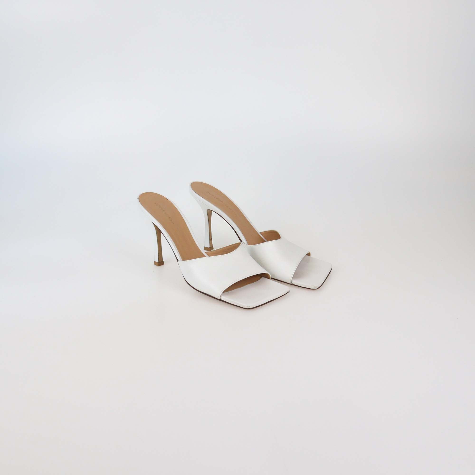 Bottega Veneta White Stretch Sandals