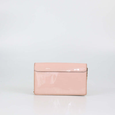 Louis Vuitton Rose Ballerine Vernis Cherrywood Wallet On Chain