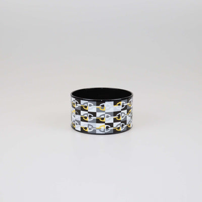 Hermes Black/Multicolor PVD Collier De Print Extra Wide Bracelet Womens Hermes 