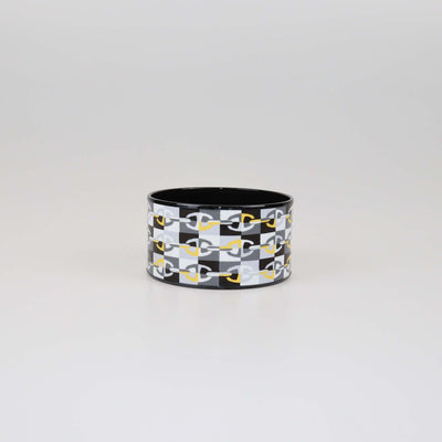 Hermes Black/Multicolor PVD Collier De Print Extra Wide Bracelet Womens Hermes 