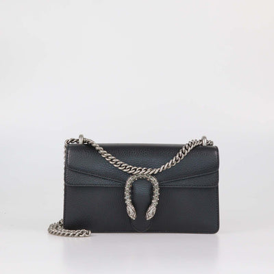 Gucci Black Leather Small Rectangular Dionysus Shoulder Bag