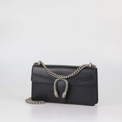 Gucci Black Leather Small Rectangular Dionysus Shoulder Bag