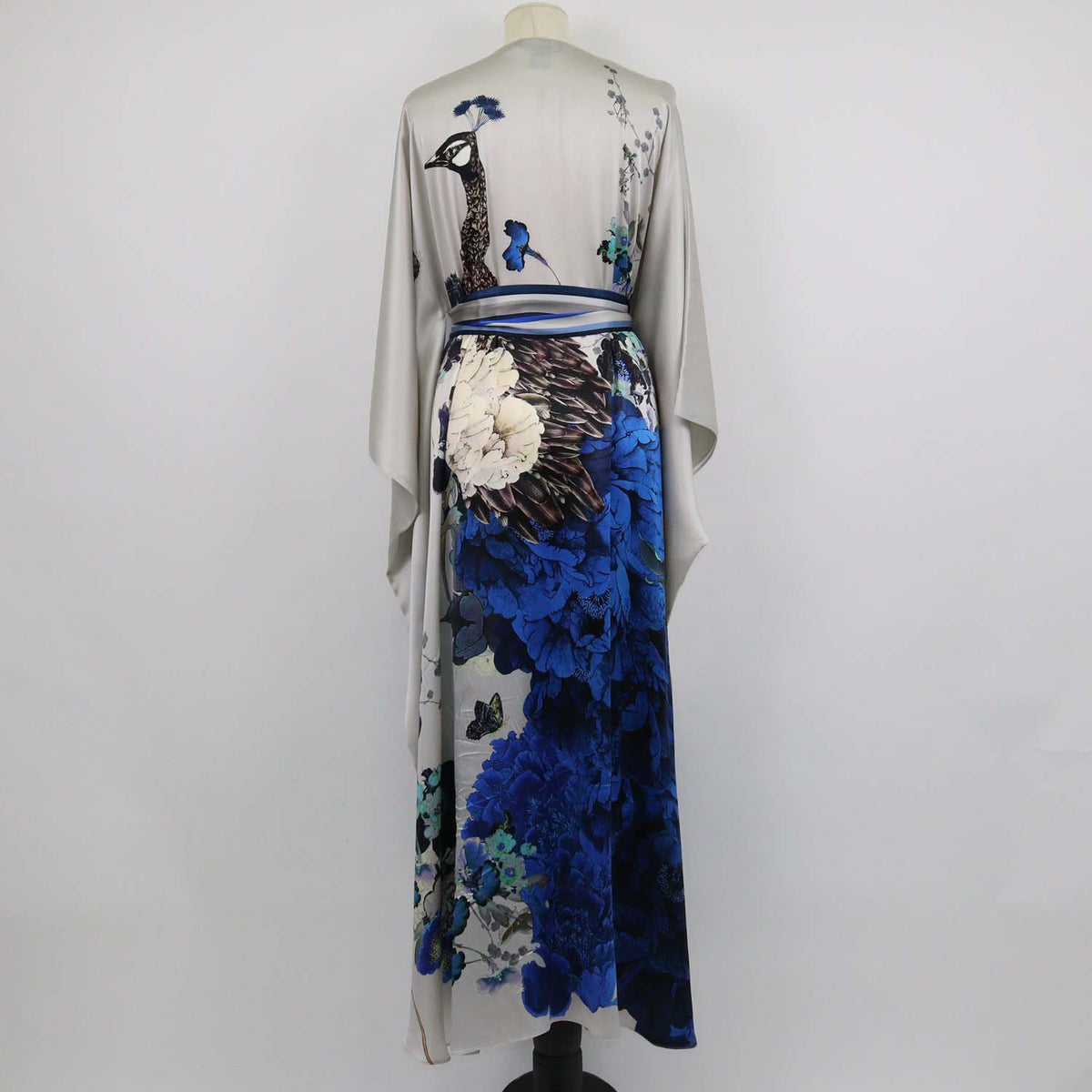 Meng Multicolor Silk Floral Print Belted Kaftan