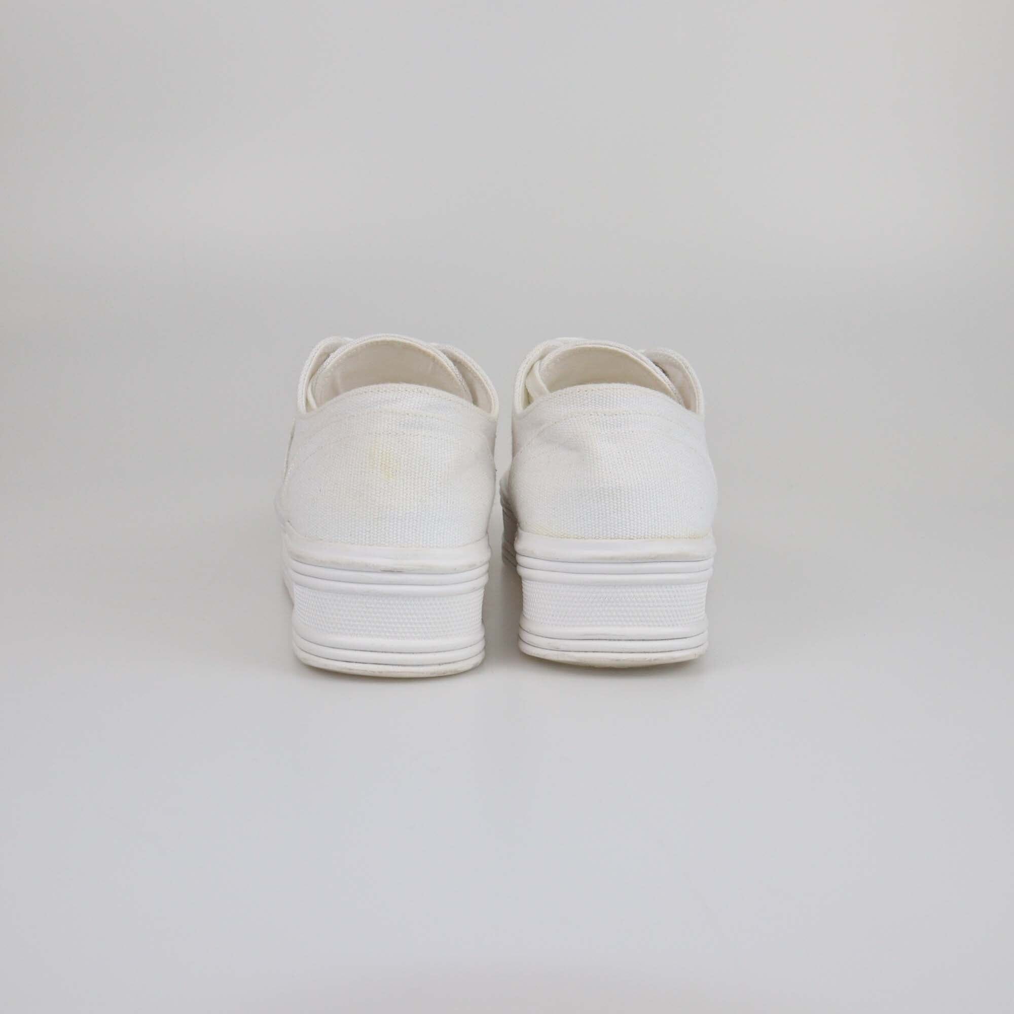 Celine White Jane Platform Sneakers Womens Celine 