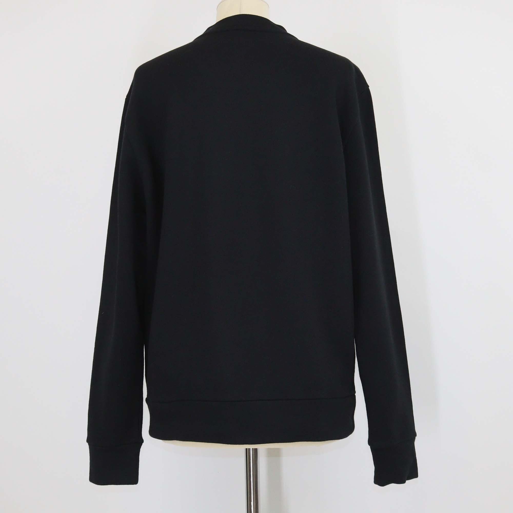 Versace Black Cotton Logo Sequined Embroidered Sweatshirt