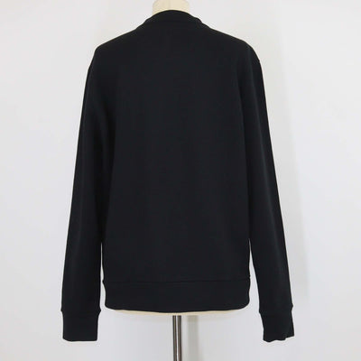 Versace Black Cotton Logo Sequined Embroidered Sweatshirt