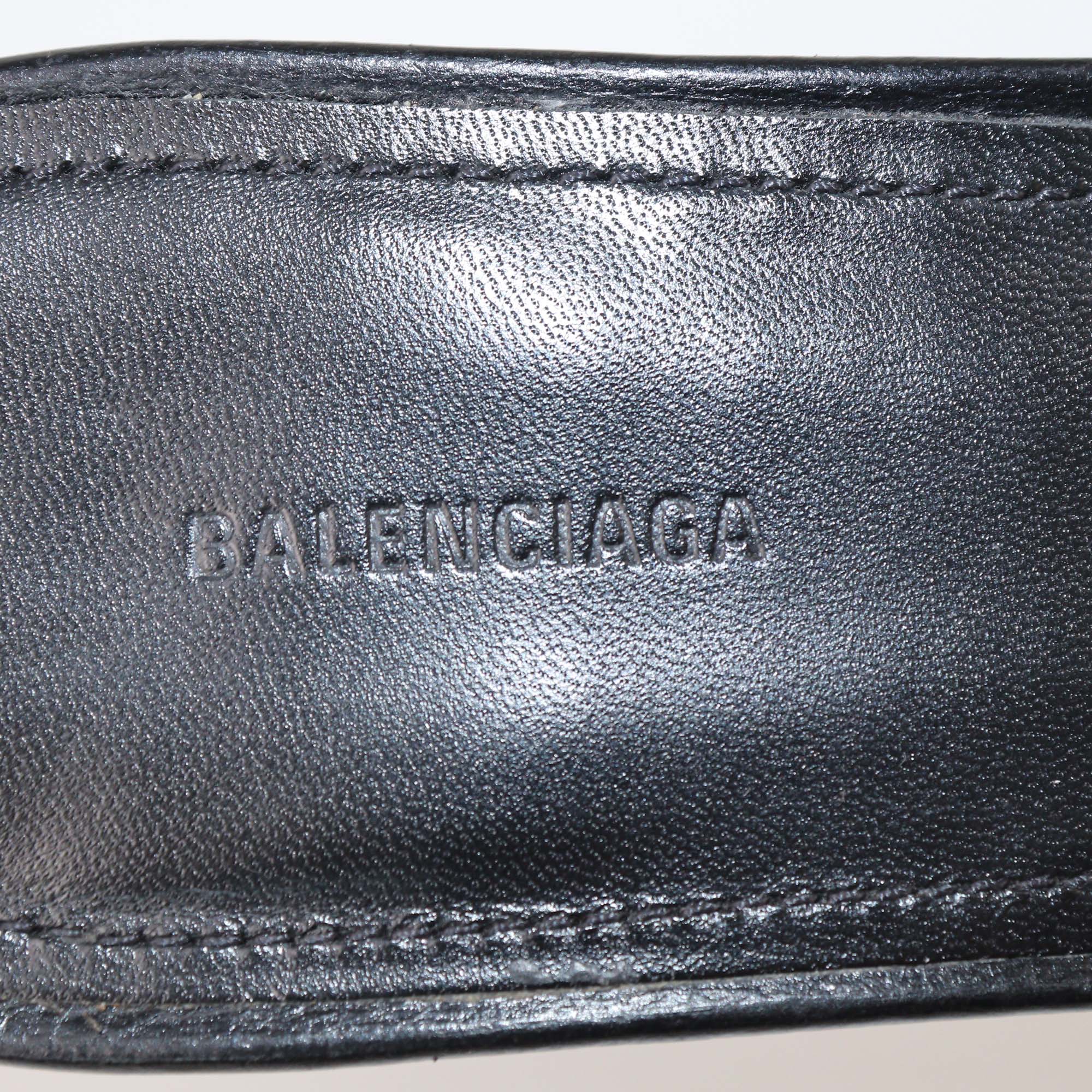 Balenciaga Black Leather Le Cagole Slide Sandals