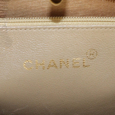 Chanel Beige Quilted Caviar Leather Vintage CC Chain Turn Lock Tote