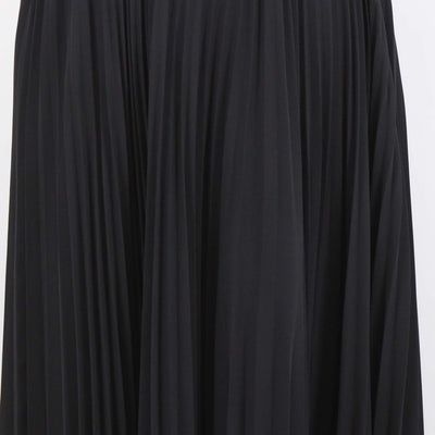 Alica + Olivia Black Polyester Pleated Long Skirt