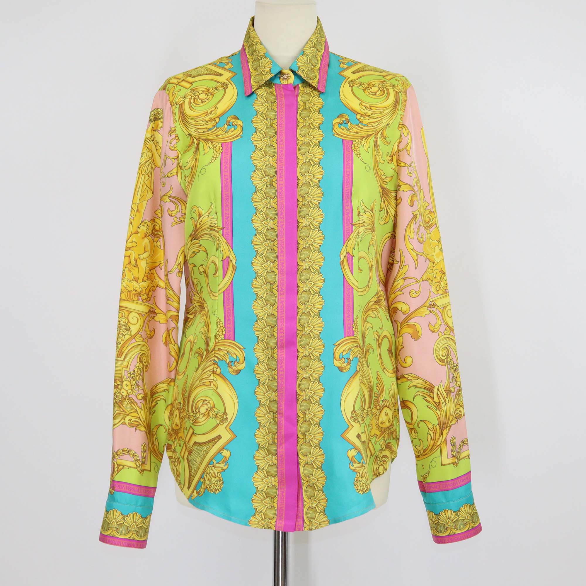 Versace Multicolor Baroque Printed Silk Heritage Fit Shirt