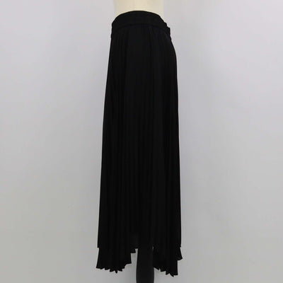 Alica + Olivia Black Polyester Pleated Long Skirt