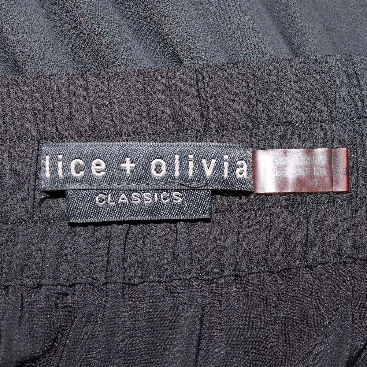 Alica + Olivia Black Polyester Pleated Long Skirt