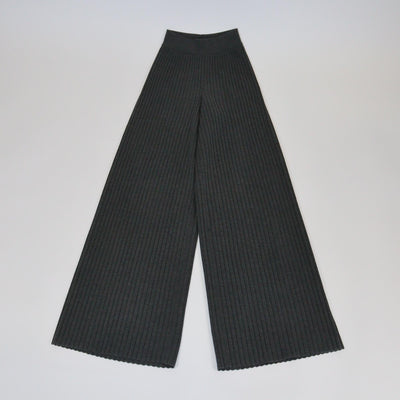 Stella McCartney Dark Grey Elastic Waits Knit Wide Leg Pants Womens Stella McCatney 