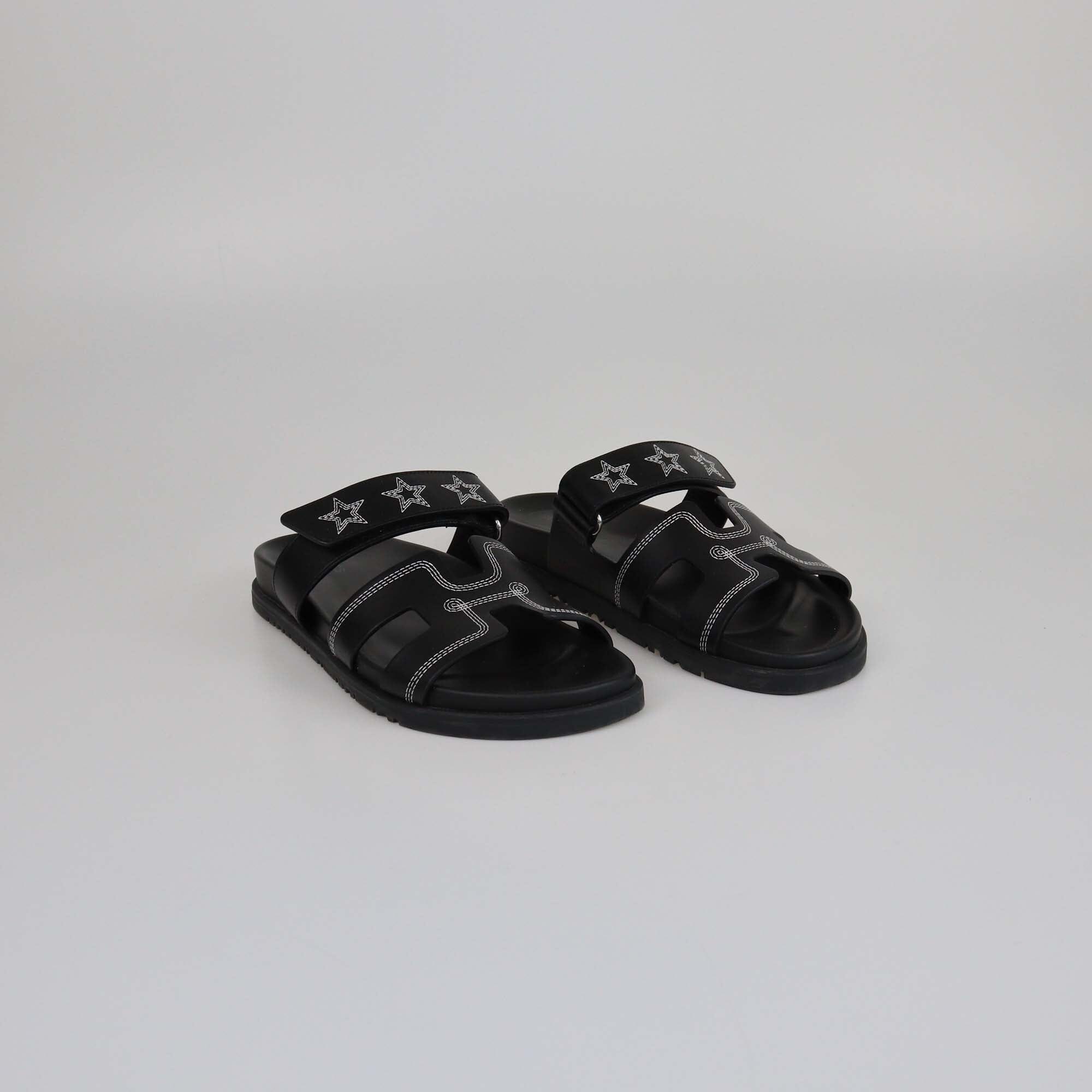 Hermes Noir Chypre Sandals Womens Hermes 