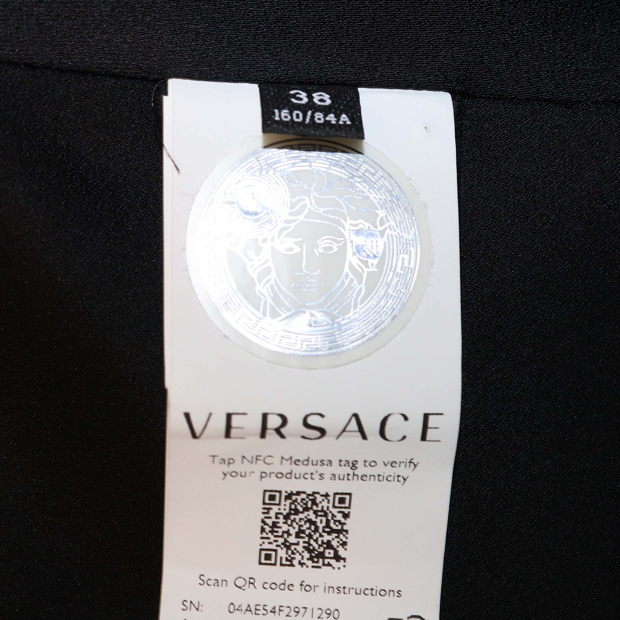 Versace Black Satin Medusa 95 Corset Top