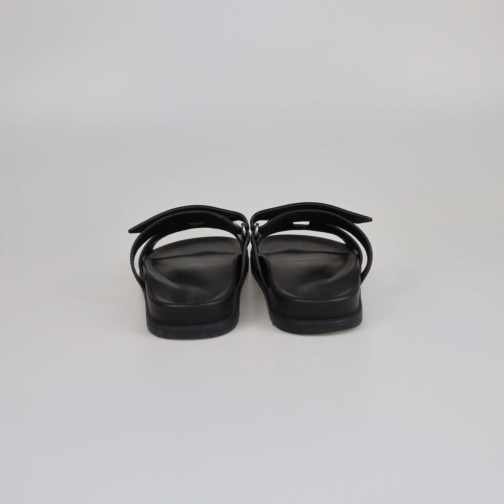 Hermes Noir Chypre Sandals Womens Hermes 