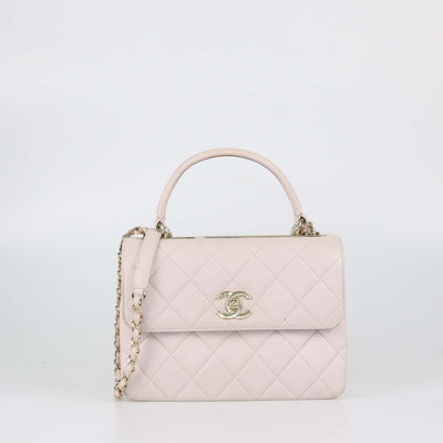 Chanel Light Beige Quilted Leather Small Trendy CC Top Handle Bag