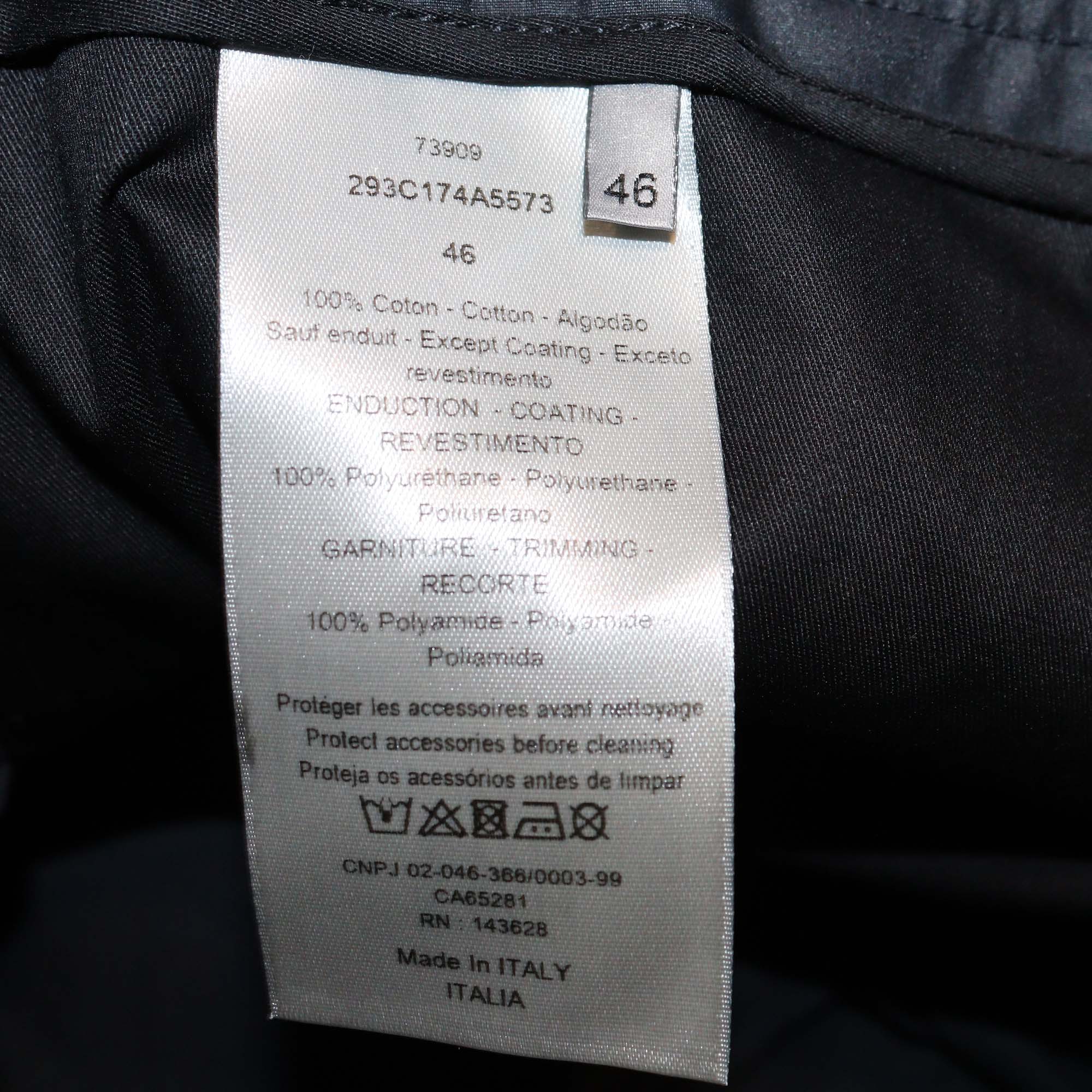 Dior Homme Dark Grey Technical Fabric Buckle Pocket Detail Cargo Pants