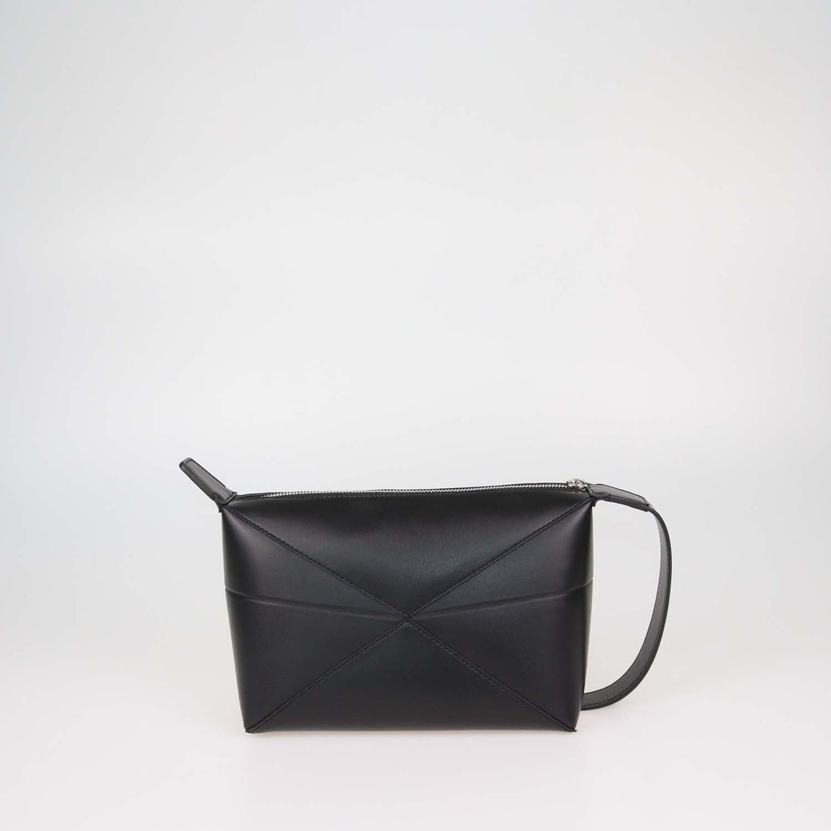 Loewe Black Leather Puzzle Fold Wash Bag