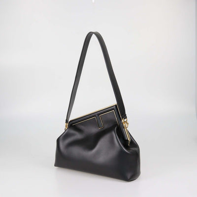 Fendi Black Leather Medium First Shoulder Bag