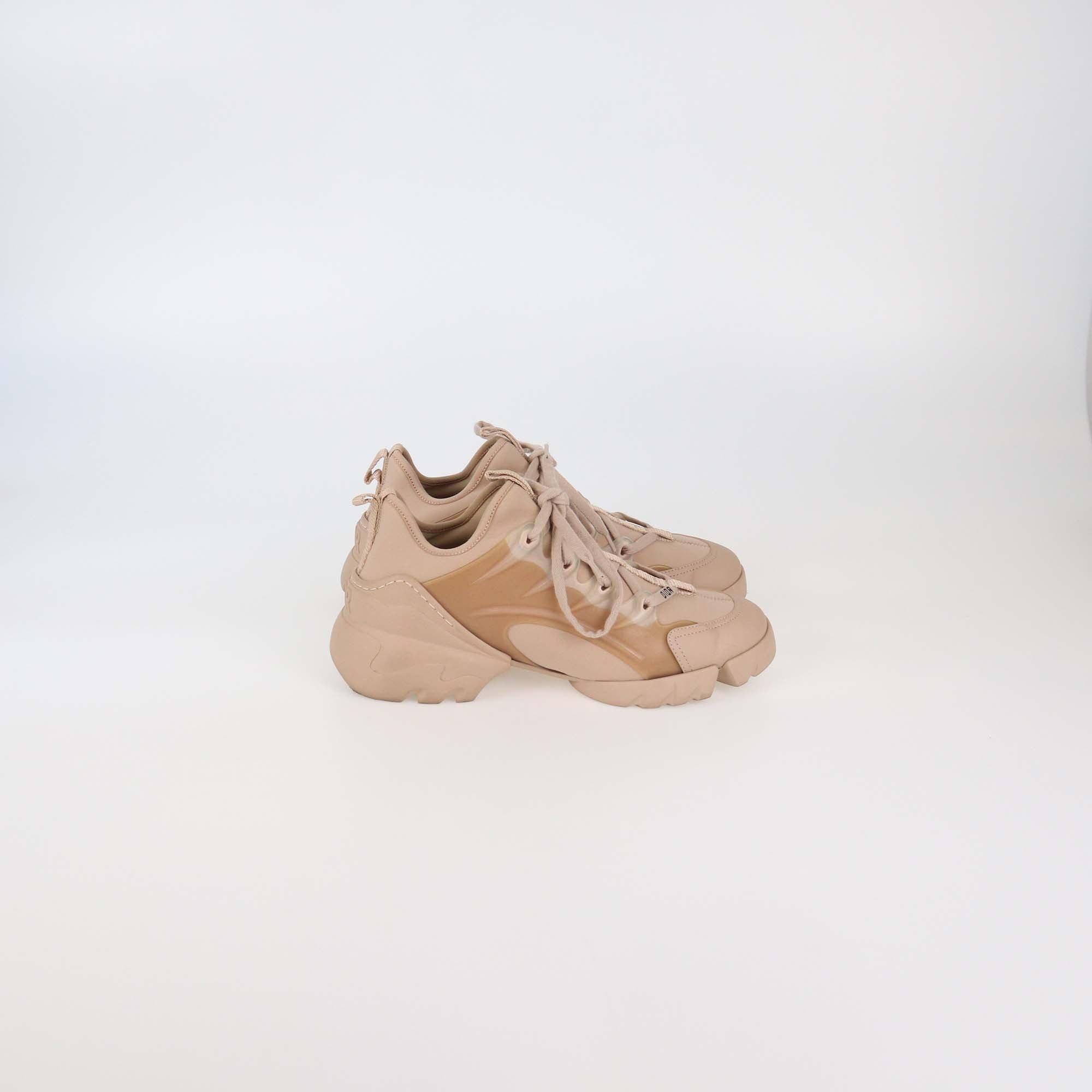 Christian Dior Nude Neoprene D-Connect Low Top Sneakers