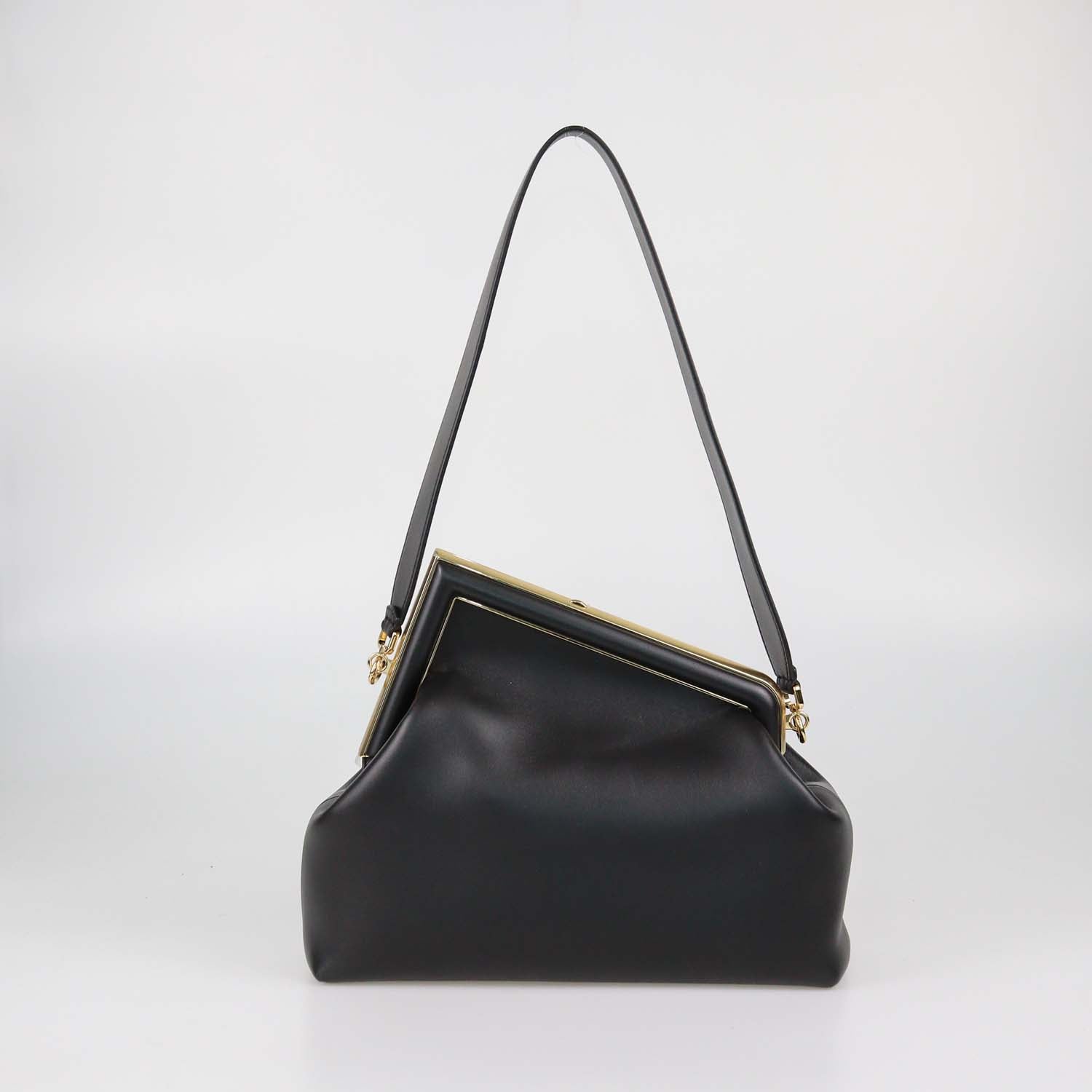 Fendi Black Leather Medium First Shoulder Bag
