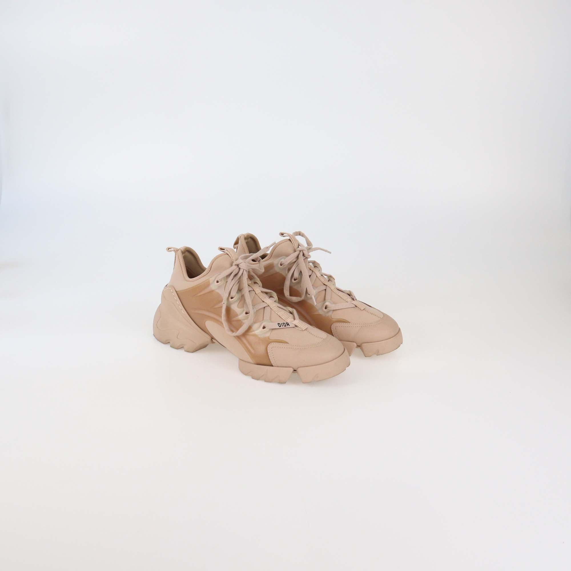 Christian Dior Nude Neoprene D-Connect Low Top Sneakers