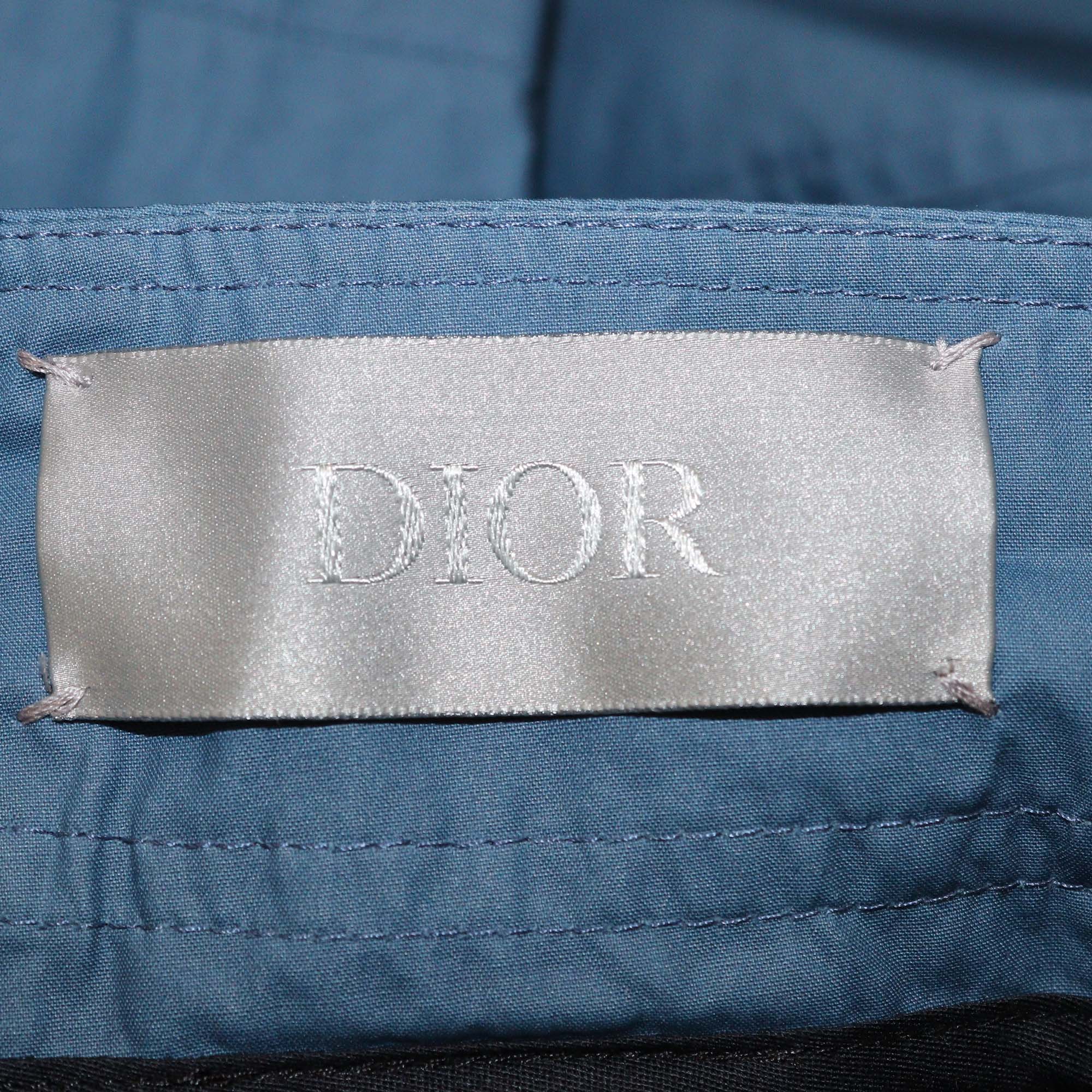 Dior Homme Blue Technical Fabric Buckle Pocket Detail Cargo Pants