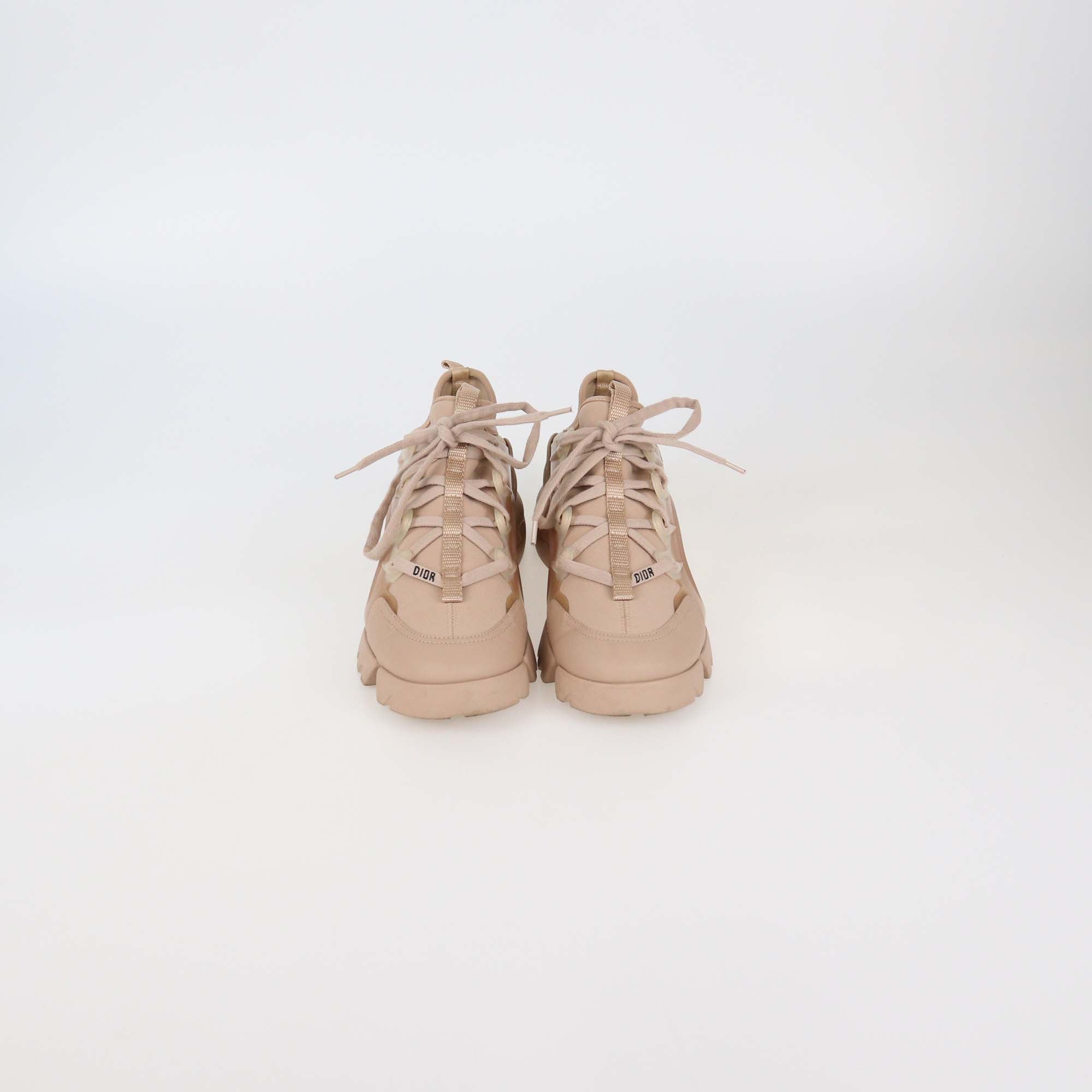Christian Dior Nude Neoprene D-Connect Low Top Sneakers