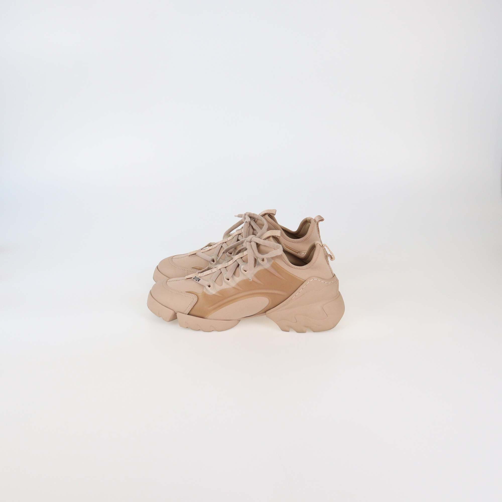 Christian Dior Nude Neoprene D-Connect Low Top Sneakers