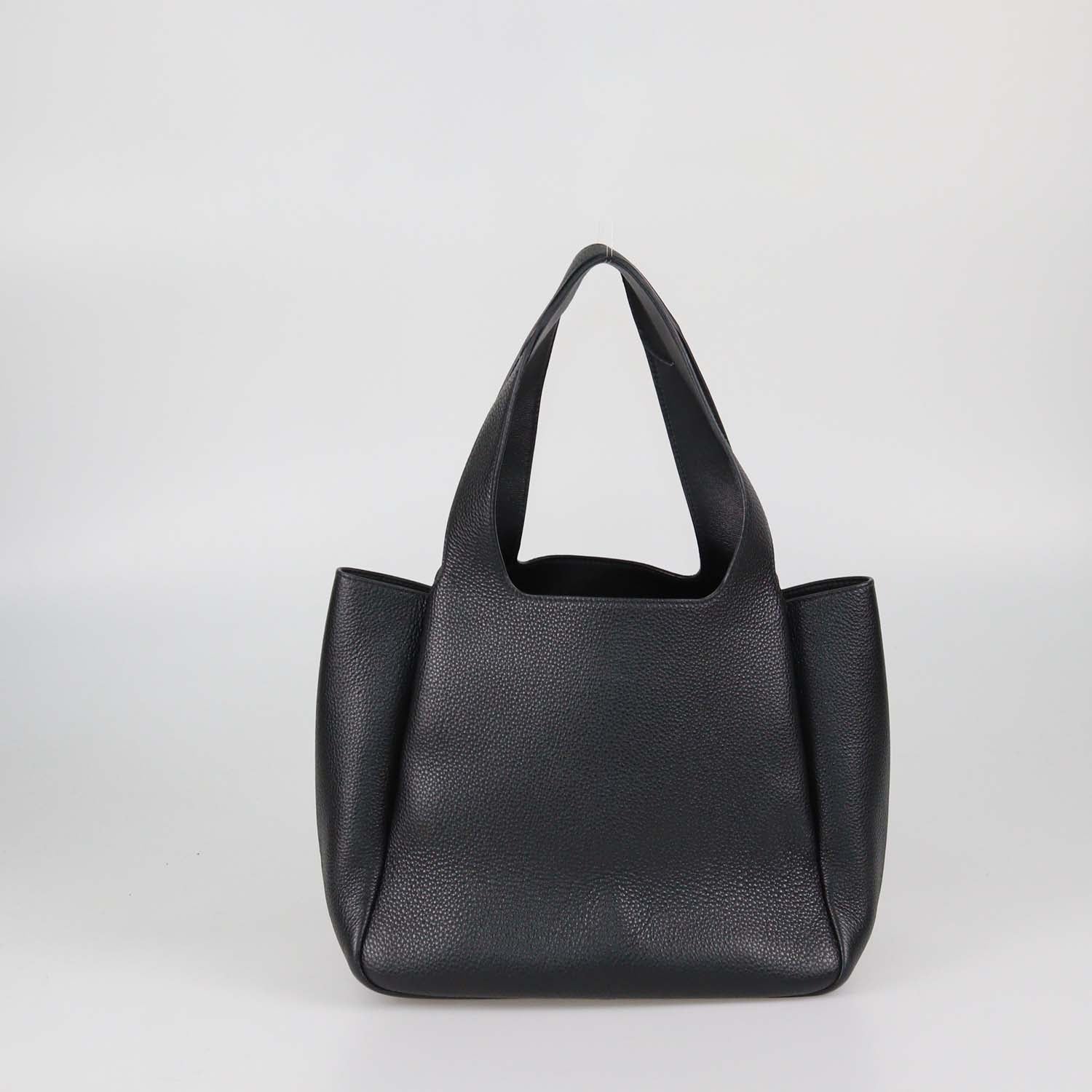 Prada Black Vitello Daino Leather Small Dynamique Tote