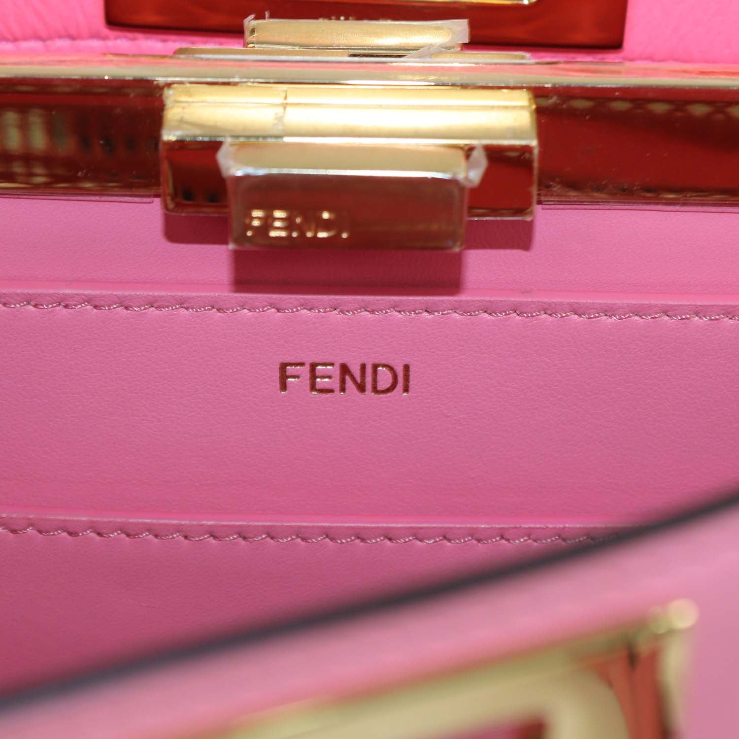 Fendi Pink Leather Laser Cut Lace Embroidered Medium Peekaboo IseeU Bag