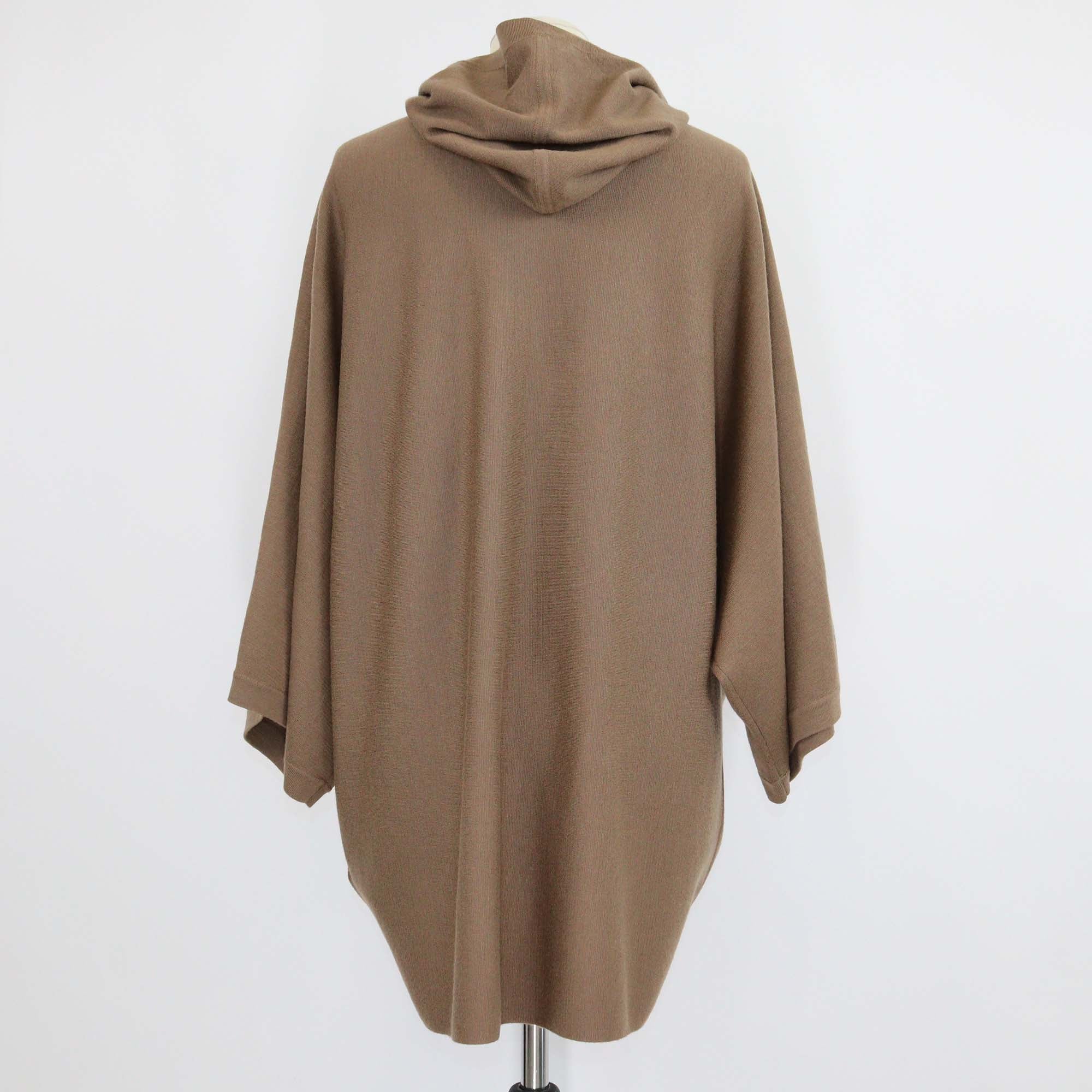 Max Mara Beige Wool Hooded Cardigan Coat