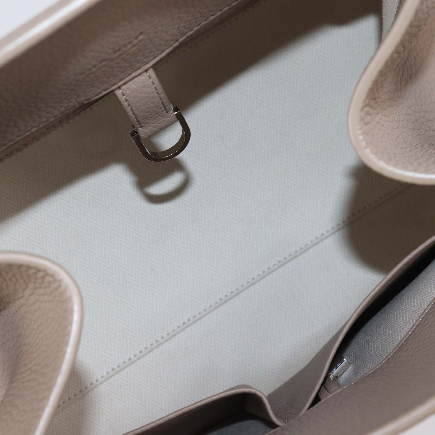 The Row Dark Taupe Leather Soft Margaux 12 Bag