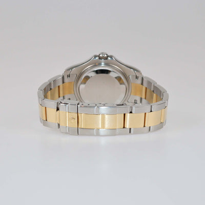 Rolex White Dial 18K Yellow Gold Oyster Steel Yacht-Master 168623-0016 Women's Wristwatch 35 mm Womens Rolex 
