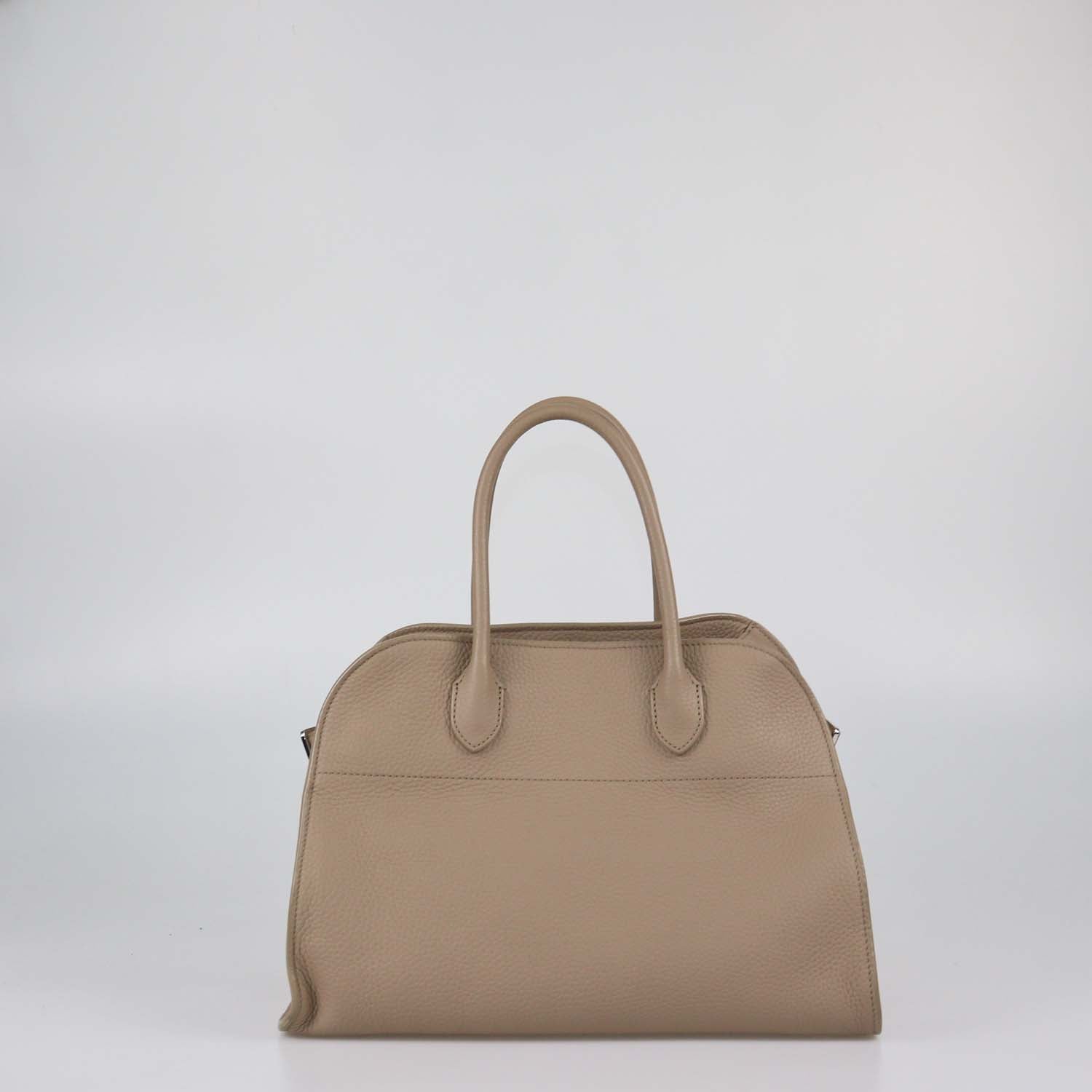 The Row Dark Taupe Leather Soft Margaux 12 Bag