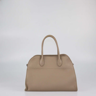 The Row Dark Taupe Leather Soft Margaux 12 Bag