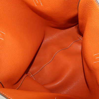 Hermes Orange Curry Clemence Leather Double Sens 36 Reversible Tote