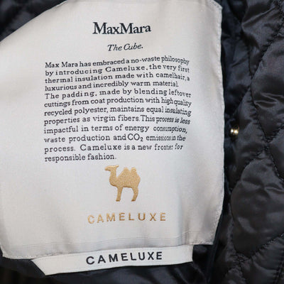 Max Mara Black Quilted Polyester The Cube Hooded Bomber Jacket