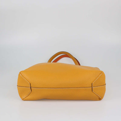 Hermes Orange Curry Clemence Leather Double Sens 36 Reversible Tote