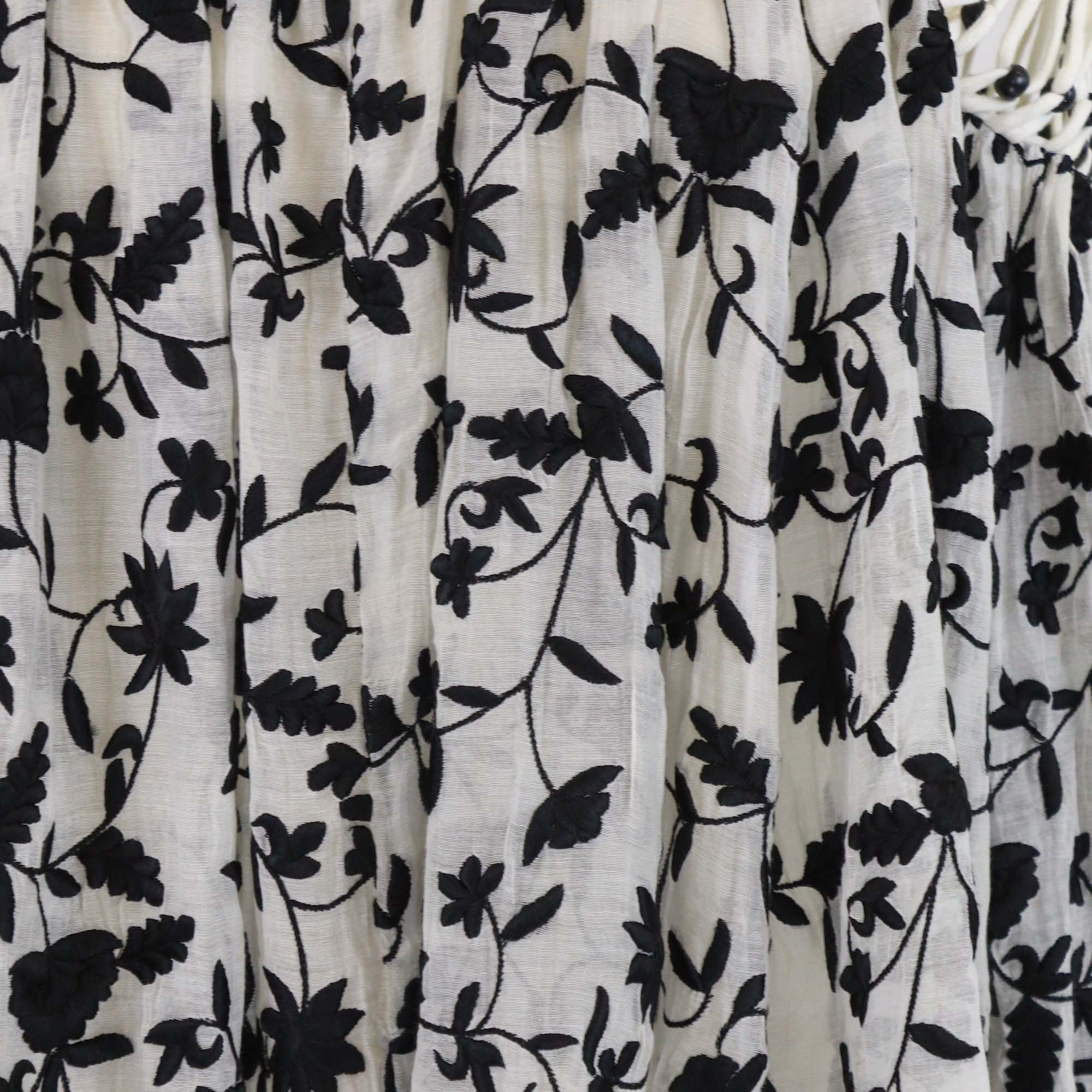 Zimmermann Black/White Cotton Master Embroidered Lattice Blouse