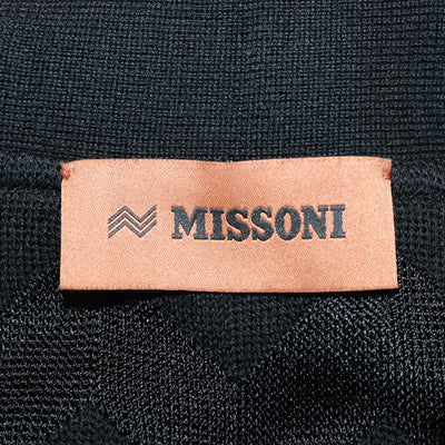 Missoni Black Chevron Cotton Blend Belted Cardigan