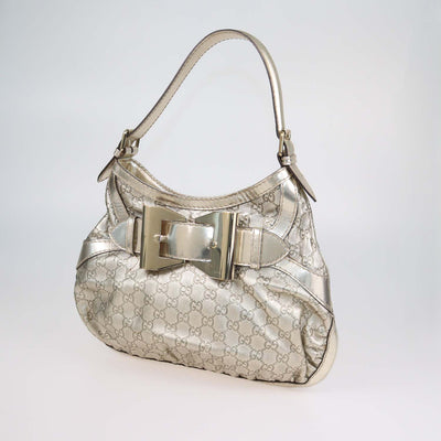 Gucci Gold Guccissima Leather Medium Queen Hobo