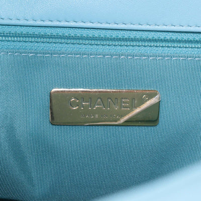 Chanel Light Blue Quilted Leather Maxi 19 Flap Bag