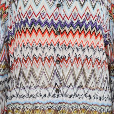 Missoni Multicolor Geometric Pattern Knit Blend Long Sleeve Shirt