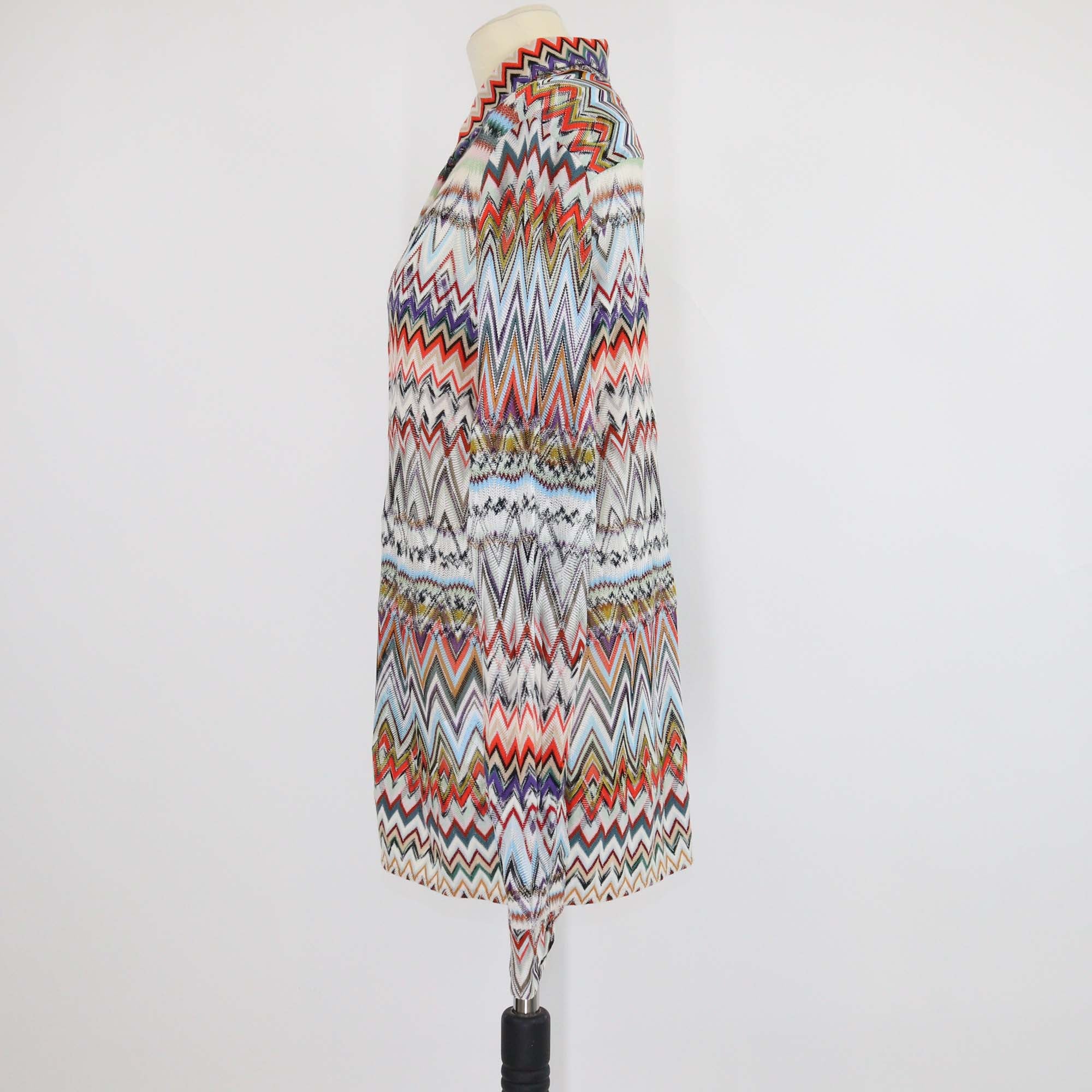Missoni Multicolor Geometric Pattern Knit Blend Long Sleeve Shirt