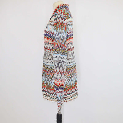 Missoni Multicolor Geometric Pattern Knit Blend Long Sleeve Shirt